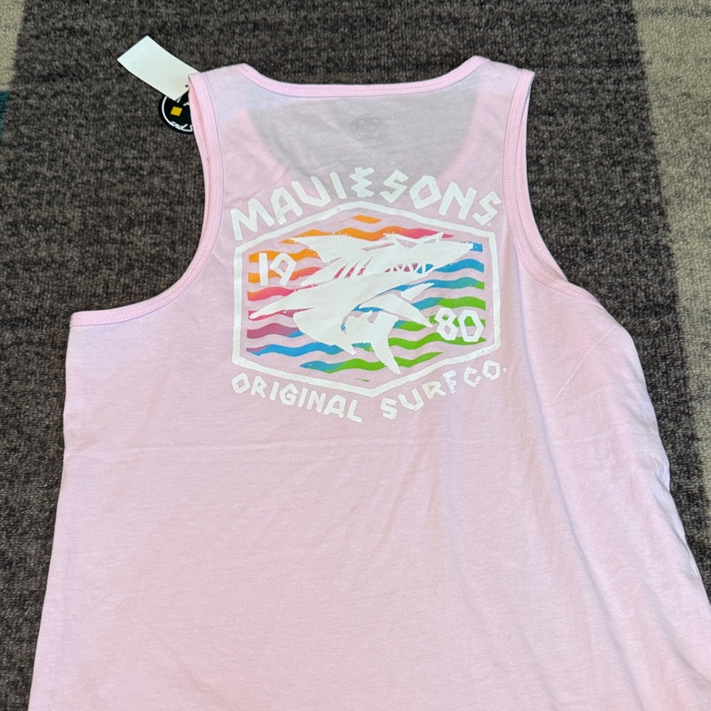 Maui and Sons Light Pink Graphic Tank size small